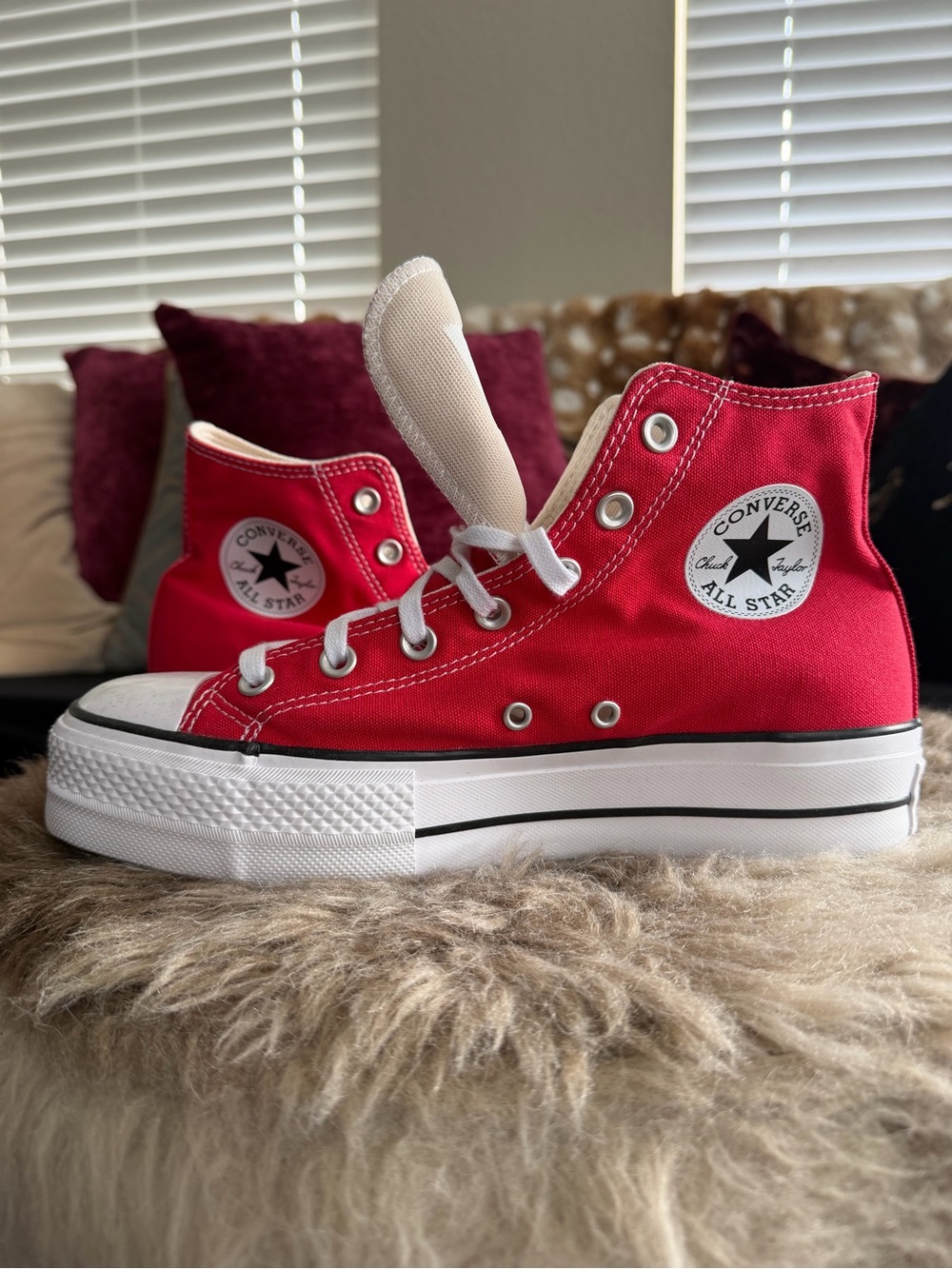 Brand New Converse Red High Top All Star Lift Platform Sneakers Women’s 9